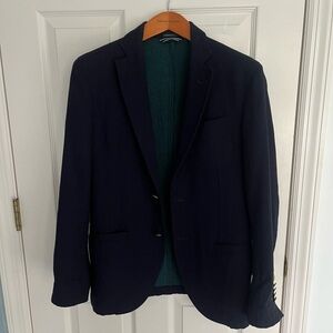 Massimo dutti wool navy blazer suit jacket